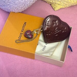 Louis Vuitton Burgundy Heart Coin Purse